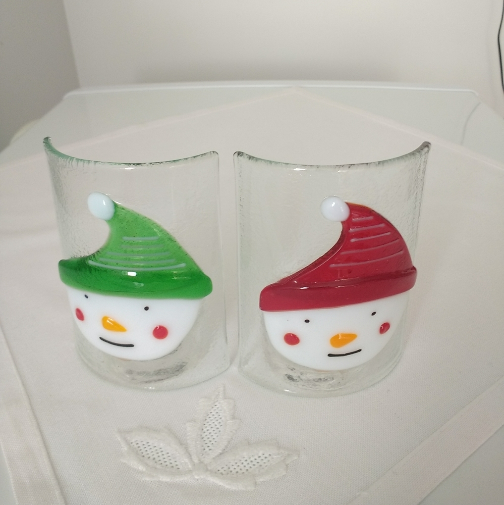 Happy Snowman tealight holders